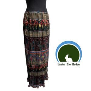 NwoT Truth NYC Multi Pleated Maxi Skirt XL Z1 Boho Cottagecore Maximalist T1